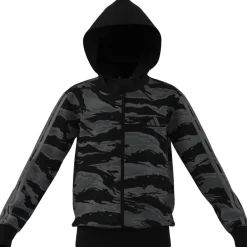 Felpa con zip da Ragazzo e Ragazza nera con stampa camouflage Bambino Abbigliamento Adidas|Felpe Bambino