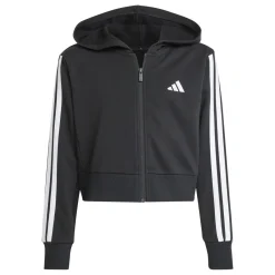Online Felpa con zip e cappuccio nera da Ragazza con bande laterali Bambino Abbigliamento Adidas|Felpe Bambino