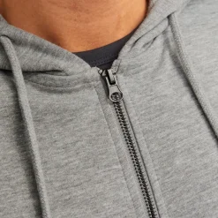 Hot Felpa da uomo grigia con zip e cappucio Uomo Felpe Uomo|Abbigliamento Moda Uomo