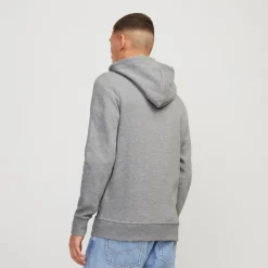 Hot Felpa da uomo grigia con zip e cappucio Uomo Felpe Uomo|Abbigliamento Moda Uomo