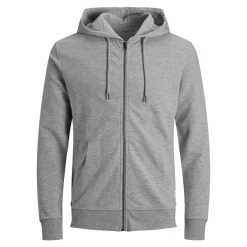 Hot Felpa da uomo grigia con zip e cappucio Uomo Felpe Uomo|Abbigliamento Moda Uomo