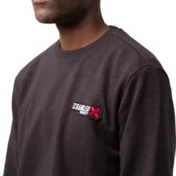 New Felpa girocollo da uomo nera con logo ricamato Scrambler Uomo Abbigliamento Ducati|Felpe Uomo