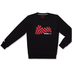 Best Felpa nera da bambino e ragazzo con stampa bandiera a scacchi Corse Bambino Abbigliamento Ducati|Felpe Bambino