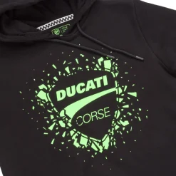 Discount Felpa nera da Ragazzo con stampa verde fluo Corse Bambino Abbigliamento Ducati|Felpe Bambino