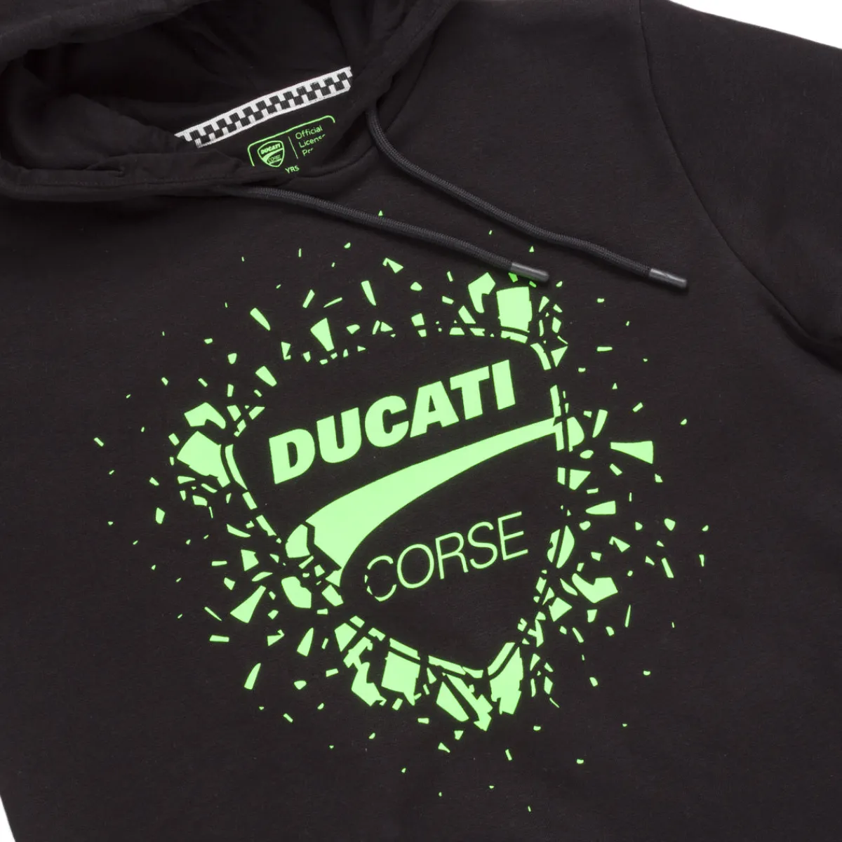 Discount Felpa nera da Ragazzo con stampa verde fluo Corse Bambino Abbigliamento Ducati|Felpe Bambino