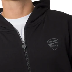 New Felpa nera da Uomo con cappuccio e logo Corse Uomo Abbigliamento Ducati|Felpe Uomo