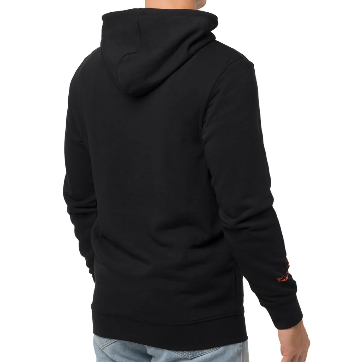 Hot Felpa nera da Uomo con cappuccio e logo arancione Uomo Felpe Uomo|Abbigliamento Sportivo Uomo