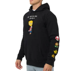 Online Felpa nera da Uomo con stampa fronte e retro Uomo Felpe Uomo|Abbigliamento Moda Uomo