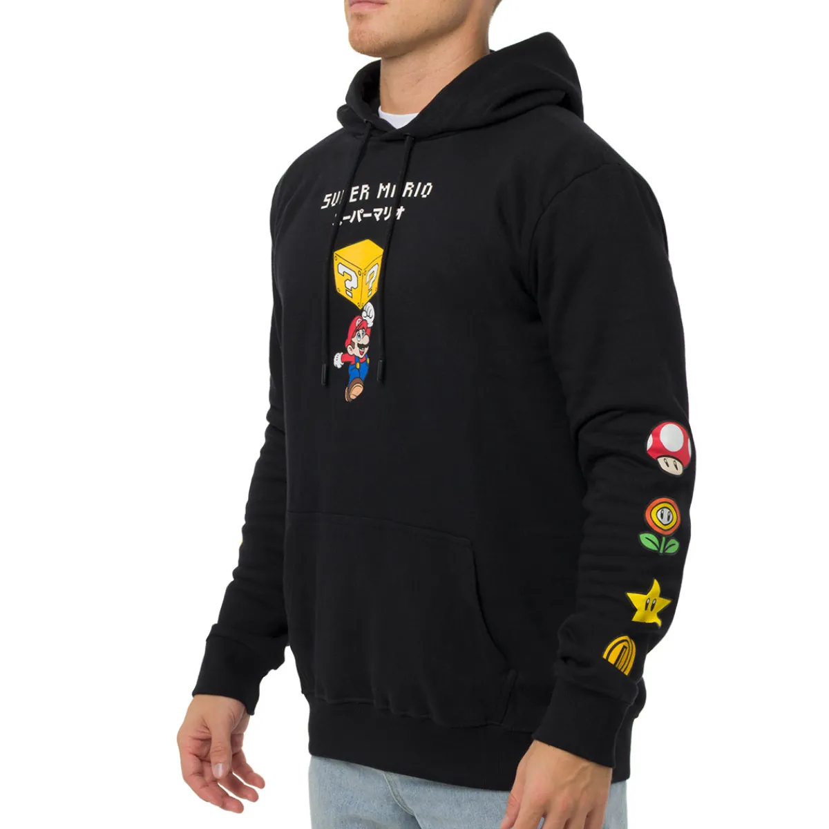 Online Felpa nera da Uomo con stampa fronte e retro Uomo Felpe Uomo|Abbigliamento Moda Uomo