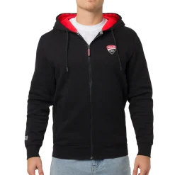 Best Felpa nera da Uomo con tasche e cappuccio Corse Uomo Abbigliamento Ducati|Felpe Uomo