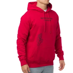 Outlet Felpa rossa da Uomo con stampa fronte e retro Uomo Felpe Uomo|Abbigliamento Moda Uomo