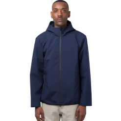 Sale Giacca a vento da uomo Blu impermeabile con cappuccio e tasche Uomo Giacche E Cappotti Uomo|Abbigliamento Sportivo Uomo