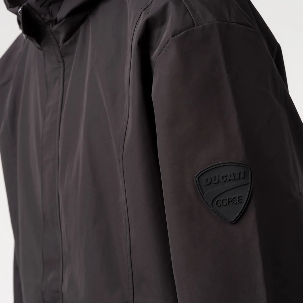 Clearance Giacca a vento da uomo nera con tasche e cappuccio rimovibile Corse Uomo Abbigliamento Ducati|Abbigliamento Sportivo Uomo