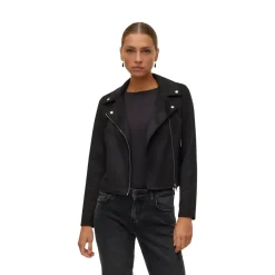 New Giacca biker effetto scamosciato nera da Donna Donna Abbigliamento Moda Donna|Giacche E Cappotti Donna