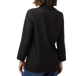 Giacca Blazer nera da Donna con dettaglio risvolto Donna Giacche E Cappotti Donna|Abbigliamento Moda Donna