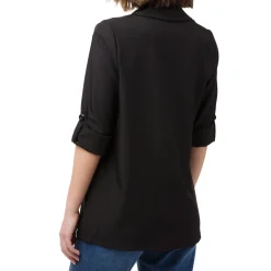 Giacca Blazer nera da Donna con dettaglio risvolto Donna Giacche E Cappotti Donna|Abbigliamento Moda Donna