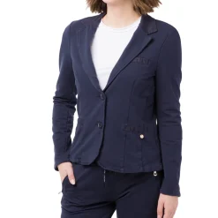 Hot Giacca blu da Donna in cotone con bottoni Donna Giacche E Cappotti Donna|Abbigliamento Moda Donna