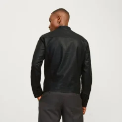 Giacca in similpelle da uomo nera Uomo Giacche E Cappotti Uomo|Abbigliamento Moda Uomo