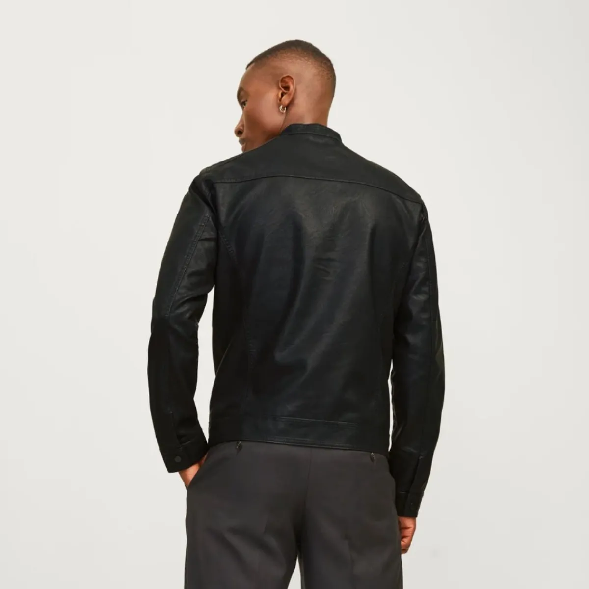 Giacca in similpelle da uomo nera Uomo Giacche E Cappotti Uomo|Abbigliamento Moda Uomo