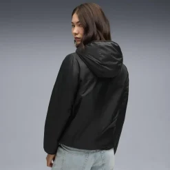 Discount Giacca nera con cappuccio da Donna e logo Donna Abbigliamento Puma|Giacche E Cappotti Donna