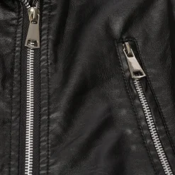 Online Giacca nera effetto pelle da donna Donna Giacche E Cappotti Donna|Abbigliamento Moda Donna