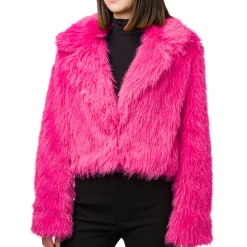 Discount Giacca pelliccia sintetica fucsia da Donna Donna Giacche E Cappotti Donna|Abbigliamento Moda Donna