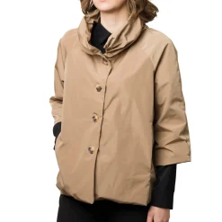 Outlet Giacca Spolverino da donna beige con bottoni e tasche Donna Giacche E Cappotti Donna|Abbigliamento Moda Donna