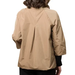 Outlet Giacca Spolverino da donna beige con bottoni e tasche Donna Giacche E Cappotti Donna|Abbigliamento Moda Donna