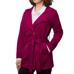 Outlet Giacca Trench da donna fucsia in tessuto effetto ciniglia Donna Giacche E Cappotti Donna|Abbigliamento Moda Donna
