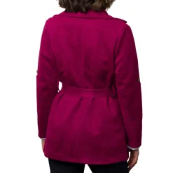 Outlet Giacca Trench da donna fucsia in tessuto effetto ciniglia Donna Giacche E Cappotti Donna|Abbigliamento Moda Donna