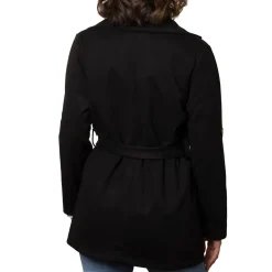 Hot Giacca Trench da donna nera in tessuto effetto ciniglia Donna Giacche E Cappotti Donna|Abbigliamento Moda Donna