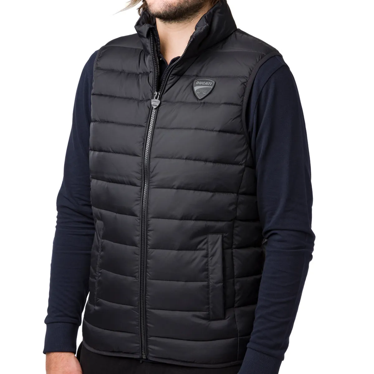 Discount Gilet imbottito da uomo nero con logo Corse Uomo Abbigliamento Ducati|Giacche E Cappotti Uomo