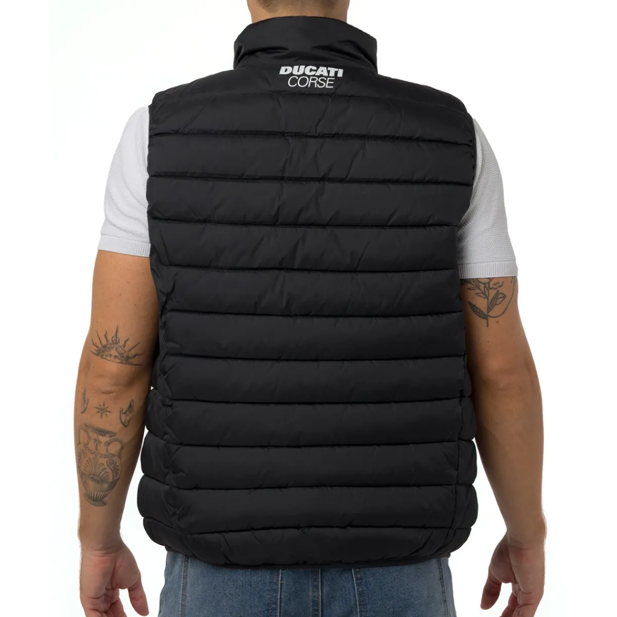 Hot Gilet trapuntato nero da Uomo con logo Corse Uomo Abbigliamento Ducati|Giacche E Cappotti Uomo
