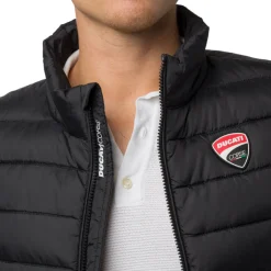 Hot Gilet trapuntato nero da Uomo con logo Corse Uomo Abbigliamento Ducati|Giacche E Cappotti Uomo