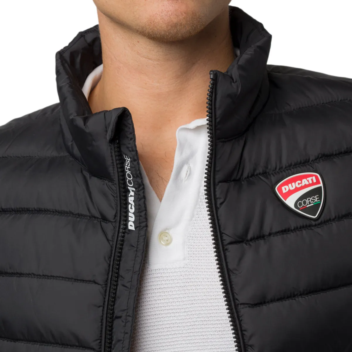 Hot Gilet trapuntato nero da Uomo con logo Corse Uomo Abbigliamento Ducati|Giacche E Cappotti Uomo