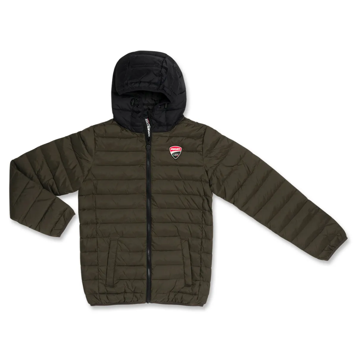 Hot Giubbino da ragazzo verde militare con logo Abbigliamento Ducati