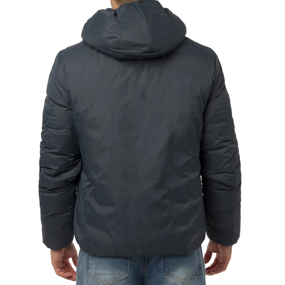 Outlet Giubbotto Double-Face Uomo grigio e blu con cappuccio Corse Uomo Abbigliamento Ducati|Giacche E Cappotti Uomo