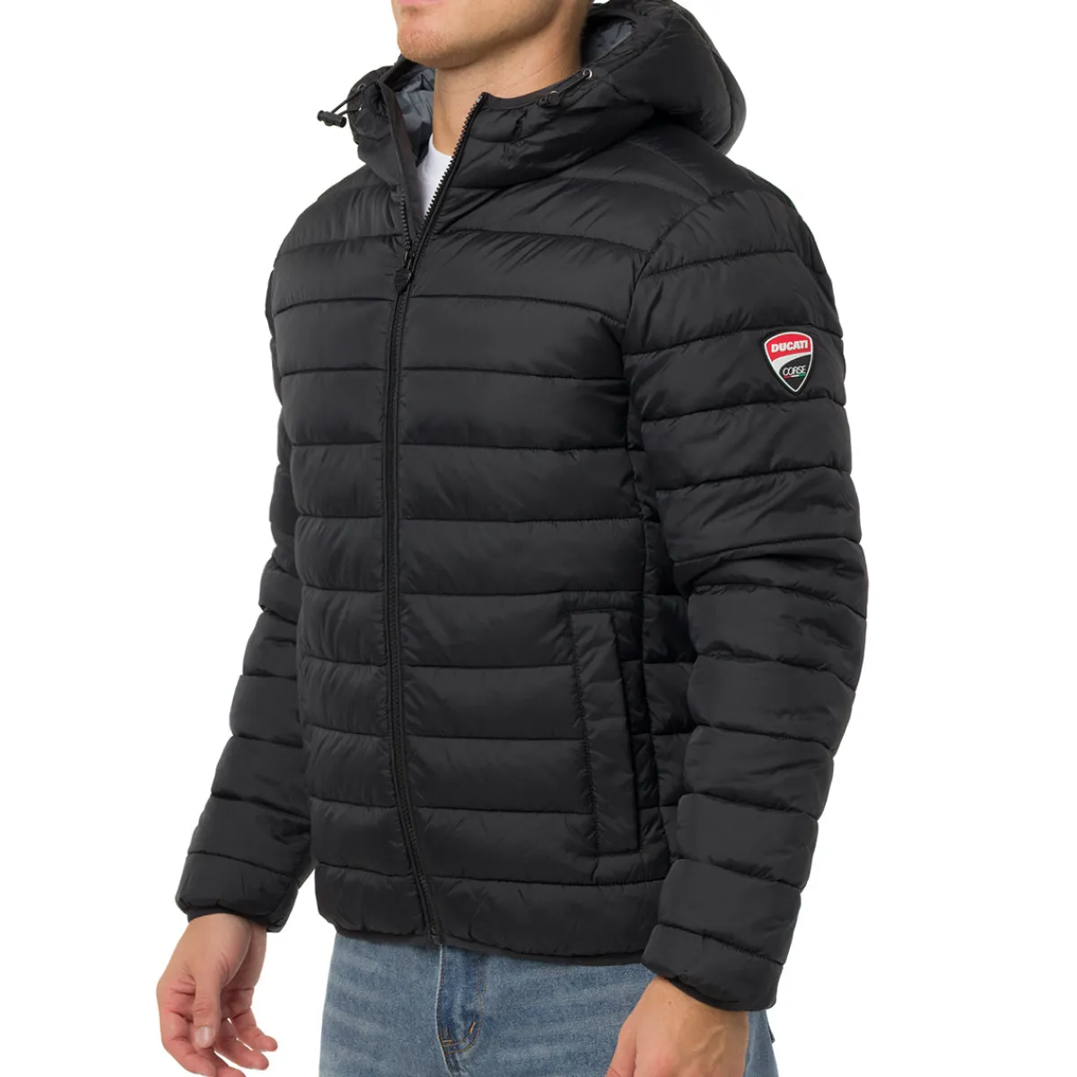 New Giubbotto Uomo trapuntato nero con cappuccio Corse Uomo Abbigliamento Ducati|Giacche E Cappotti Uomo