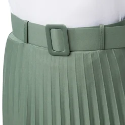 Sale Gonna effetto plissettato da Donna verde militare con cintura Donna Gonne E Pantaloni|Abbigliamento Moda Donna