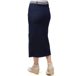 Sale Gonna in denim da Donna con spacco e cintura Donna Gonne E Pantaloni|Abbigliamento Moda Donna