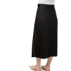 Sale Gonna nera effetto plissettato da Donna con cintura Donna Gonne E Pantaloni|Abbigliamento Moda Donna