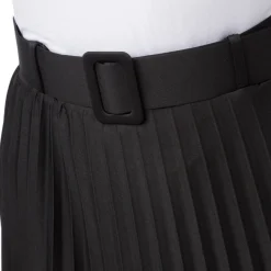 Sale Gonna nera effetto plissettato da Donna con cintura Donna Gonne E Pantaloni|Abbigliamento Moda Donna