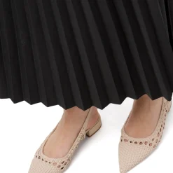 Sale Gonna nera effetto plissettato da Donna con cintura Donna Gonne E Pantaloni|Abbigliamento Moda Donna