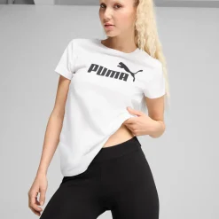 Outlet Leggins sportivi neri da donna in cotone con logo a contrasto Donna Abbigliamento Puma|Gonne E Pantaloni