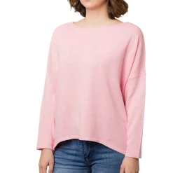 Sale Maglioncino girocollo da donna rosa Donna Abbigliamento Moda Donna