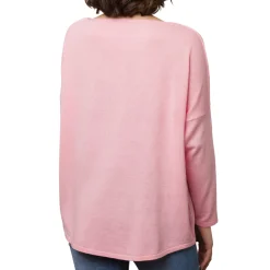 Sale Maglioncino girocollo da donna rosa Donna Abbigliamento Moda Donna