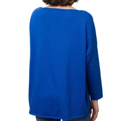 Sale Maglioncino girocollo da donna blu Donna Abbigliamento Moda Donna
