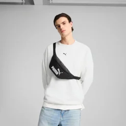 Online Marsupio sportivo nero con tasche e logo Phase Uomo Marsupi E Borselli Sport|Borse Sportive