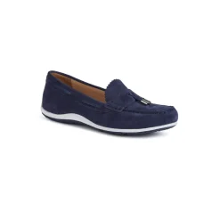 Online Mocassini blu navy da Donna in pelle scamosciata con nappina Donna Mocassini Donna
