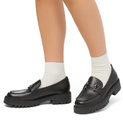 Discount Mocassini chunky da donna neri con morsetto Donna Mocassini Donna